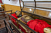 A hand-carved articulated wooden statue of Jesus Christ in the Church of Our Lady of Mercy in El Naranjo, Argentina. Carved in the 1700s by indigenous artists.