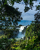 The powerful San Martin Waterfall at Iguazu Falls National Park in Argentina. A UNESCO World Heritage Site.