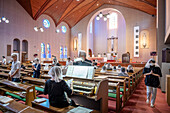 Morning mass on August 9th, every year, in memory of the victims of the atomic bomb. Urakami Cathedral, Nagasaki, Japan