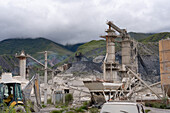 Industrial plant producing lime from limestone in the Humahuaca Valley in Argentina.