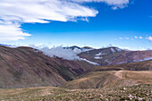 Low clouds in the mountains of the Cuesta de Lipan between Purmamarca and Salinas Grande, Argentina.