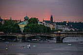 View of Vltava River from Charles Bridge in Prague