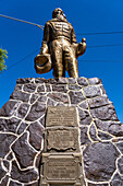 Plaque on the memorial of General Miguel de Guemes, a hero of the Argentine War of Independence, in Tartagal, Argentina.