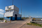 The Transnoa hydroelectric power generating station on the Rio Hondo Dam at Termas de Rio Hondo, Argentina.