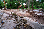 Turbulent waters with flash flooding after a summer rain storm in Moab, Utah.