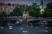 View of Vltava River from Charles Bridge in Prague