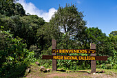 Sign at the west entrance of Calilegua National Park in Jujuy Province, Argentina.