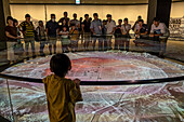 Recreation of the Little Boy blast over Nagasaki. Exhibition inside the Hiroshima Peace Memorial Museum, Hiroshima, Japan