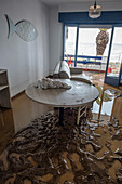 Room after floods, in the Alfacs campsite, Alcanar, Tarragona, Spain. 3rd Sep, 2023