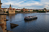 View of Vltava River from Charles Bridge in Prague