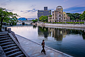 Hiroshima Peace Memorial (Genbaku Dome, Atomic Bomb Dome or A-Bomb Dome) and Motoyasu River in Hiroshima, Japan