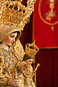 Carrion, Spain, Sep 28 2010, Intricately designed golden figures representing religious icons are showcased during a vibrant cultural festival celebration.