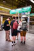 People in Prague Metro platform