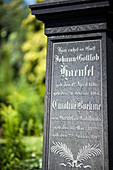 Berlin, Germany, July 27 2009, Tombstone commemorating Johann Gottlob Berenfel located in the Jerusalem Cemetery, Berlin, highlighting historical memorials.