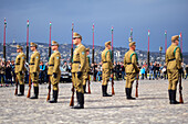 Changing of the Guard in Sandor Palace of Budapest, Hungary