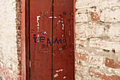 Te Amo - Spanish for I love You - written on an old wooden door, Colombia