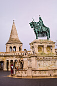 The statue of St. Stephen at the Fisherman's Bastion, Budapest