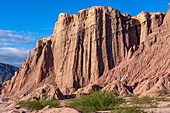 Colorful eroded geologic formations in the Quebrada de Cafayate in the Calchaqui Valley of Argentina. Also called the Quebrada de las Conchas.