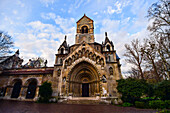 Vajdahunyad Castle Jaki Chapel at City Park in Budapest, Hungary