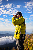 Young man hiking in the mountains of Sierra Nevada de Santa Marta, Colombia