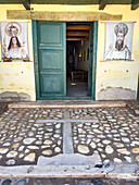 The main portal of the 17th Century Spanish colonial Church of San Pedro Nolasco in Molinos, Argentina in the Calchaqui Valley.