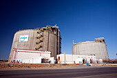 Huelva, Spain Aug 20 2006, The facility features large storage tanks and equipment for the regasification and transportation of natural gas in Huelva, Andalusia.