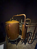 A vintage copper wine pastuerizer in the Museo de la Vid y el Vino or Museum of the Vine and the Wine in Cafayate, Argentina.