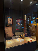 Display about early winemaking in the Museo de la Vid y el Vino or Museum of the Vine and the Wine in Cafayate, Argentina.