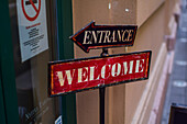 Entrance Welcome sign