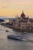 Parliament building and Danube River in Budapest, Hungary, Europe