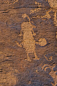 An anthropomorphic figure on a pre-Hispanic Fremont Amerindian rock art panel in Nine Mile Canyon, Utah.