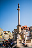 Marian Column (Mariánský sloup) in Old Town Square (Staromestské námestí) in Prague