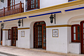 The facade of the Hotel Asturias in Cafayate, Argentina.