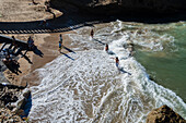 Beach under stone bridge Rocher du Basta, Biarritz, France