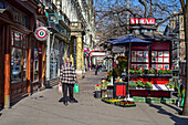 Virag flower store in the streets of Budapest, Hungary