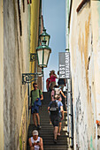 Narrow stairs in Prague