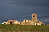 Church and houses in the little town of Pascuales, Segovia.