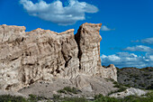 The fantastic eroded landscape of the Angastaco Natural Monument in the Calchaqui Valley in Salta Province, Argentina.