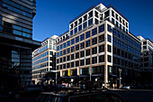 Berlin, Germany, July 27 2009, A striking modern building stands prominently on the corner of Friedrichstrasse and Taubenstrasse, showcasing contemporary design.