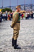 Changing of the Guard in Sandor Palace of Budapest, Hungary