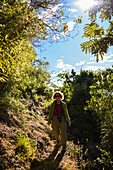 Female mature hiker in the mountains of Sierra Nevada de Santa Marta, Colombia