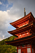 Koyasu red pagoda at Kiyomizu-dera temple in Kyoto, Japan