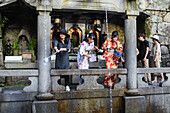 Otowa waterfall at Kiyomizu-dera temple in Kyoto, Japan