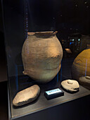 Display of pre-Hispanic artifacts in the Museo de la Vid y el Vino or Museum of the Vine and the Wine in Cafayate, Argentina.