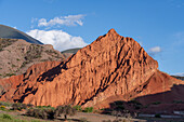 Colorful rock formations in the mountains of the Eastern Cordillera of the Andes from Purmamarca, Argentina.