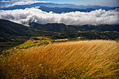 Sunrise view of the Sierra Nevada de Santa Marta, Mountains, including Cerro Kennedy, also known as 'la Cuchillo de San Lorenzo', Colombia