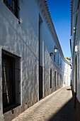 Explore the narrow, sunlit streets of Carmona, adorned with beautiful whitewashed walls typical of Mediterranean architecture.