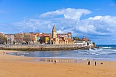 Strand San Lorenzo, Gijon (Xixon), Asturien, Spanien, Golf von Biskaya, Europa