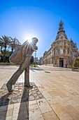 Rathaus, Statue des nach Cartagena zurückkehrenden Seemanns, Cartagena, Murcia, Spanien, Europa