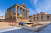 Tempel der Diana, UNESCO-Weltkulturerbe, Merida, Estremadura, Spanien, Europa
